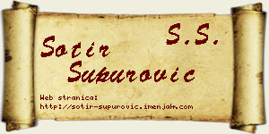 Sotir Supurović vizit kartica